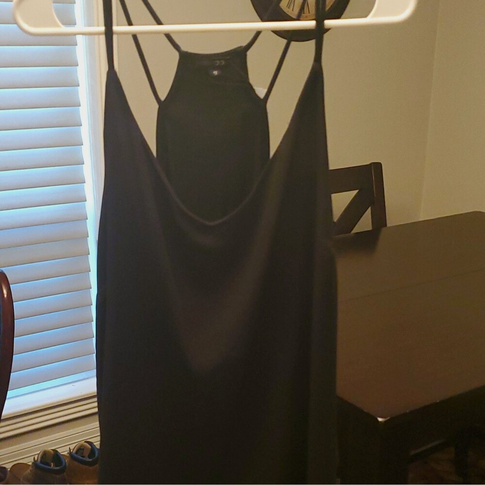 PAPERMOON Black Halter Strappy Sleeveless Sheath Short Polyester Dress 1X